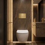 REA - Podomítkový Instalační Set Slim 024N pro WC s Tlačítkem HD Gold KPL-E1560