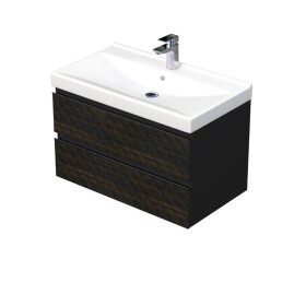 Koupelnová skříňka s umyvadlem SAT Cube Way 80x47,5x46 cm hnědá mat CUBE3D46802ZHVER CUBE3D46802ZHVER