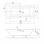 Kielle - Arkas I Obdélníková vana 180x70 cm, bílá 11111350
