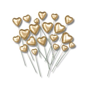 Dortisimo Zápich do dortu Srdíčka zlatá různé velikosti (20 ks)