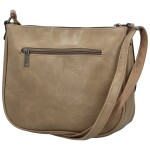 Módní dámská koženková crossbody kabelka Oresta, tmavě béžová