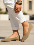 Dámské khaki semišové baleríny FashionStreet khaki ZY1350 39