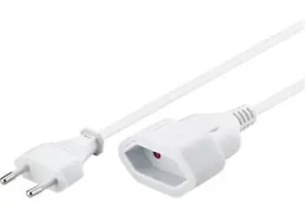 PremiumCord Kabel síťový prodlužovací dvojvidlice 3m bílý / Prodlužovací kabel / 230V / max. 2,5A (kpsm3w)