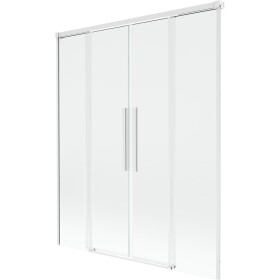 MEXEN/S - Rox vanová zástěna 2-křídlová posuvná 160 x 150, transparent, bílá 8C9-160-002-20-00