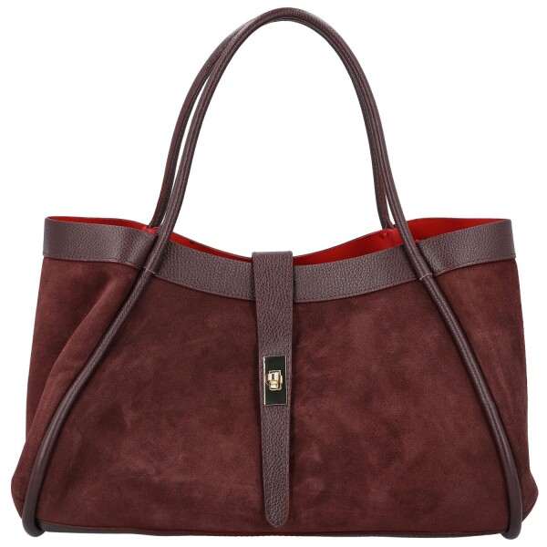 Módní dámská kožená kabelka na rameno Eris, tmavě vínová