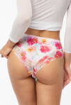 Julimex Peony Cheekie Brasil kalhotky S-XL bílé květy S