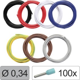 Quadrios 25CW112 Jednotlivá žíla, LiFY, 0.34 mm², černá, červená, bílá, modrá, žlutozelená, hnědá, šedá, 1 sada