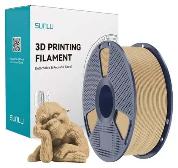 Sunlu Filament Wood javor / Struna pro 3D tiskárnu / dřevěný filament / 1 kg (Wood Map)