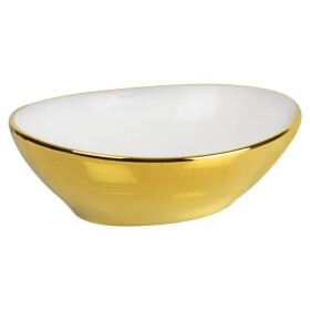 KERRA - Umývadlo na desku KR-707 WH/G (bílá-zlatá) 5907548116956