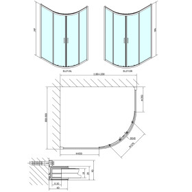 POLYSAN - EASY čtvrtkruhová sprchová zástěna 1200x900, L/R, čiré sklo EL2715