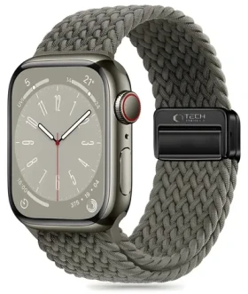 Tech-Protect Nylonmag zelená / Řemínek pro Apple Watch / 42/44/45/49 mm / nylon / magnetické zapínání