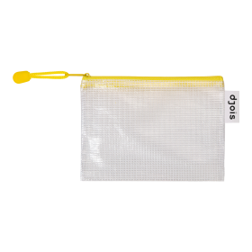 Djois obálka se zipem, A6, PVC síťovina, žlutá, 8 ks