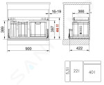 FRANKE - Sortery Vestavný odpadkový koš Composta 350-90 121.0307.528