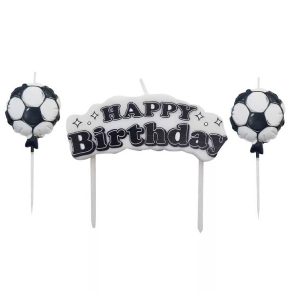 Dortisimo Svíčky Happy Birthday a fotbalové míče (3 ks)