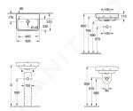 VILLEROY & BOCH - O.novo Umývátko 500x370 mm, bez přepadu, bez otvoru pro baterii, AntiBac, CeramicPlus, alpská bílá 434453T2