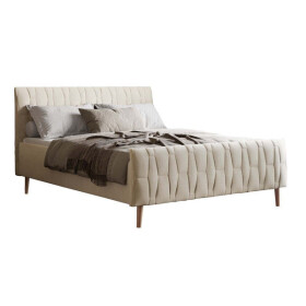 Čalouněná postel Aksel 180x200, béžová, bez matrace