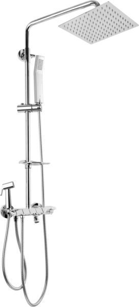 JB Sanitary Sprchová sestava s KLÁVESOVOU baterií, rozteč 150mm, hlava 20x20cm, s příslušenstvím SP 62 011 05 1