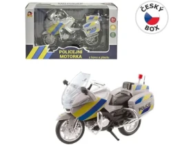 MaDe 95807 - Motorka Policejní kovová 18 cm stříbrná