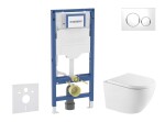 GEBERIT - Duofix Set předstěnové instalace, klozetu Oudee a sedátka softclose, tlačítko Sigma20, bílá/chrom SANI11CA31129
