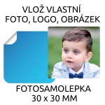 30x30mm FOTOSAMOLEPKA (20ks) Jmenovky pro děti s vlastní fotografií