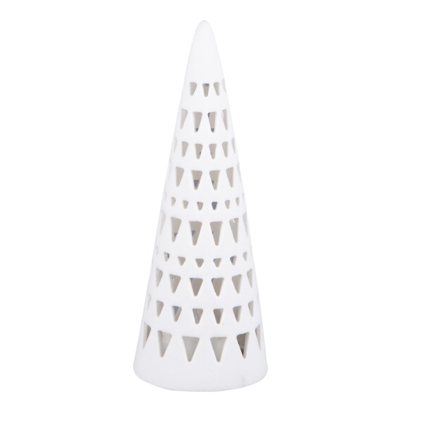 Räder LED lucerna Fir Tree 11 cm, bílá barva, porcelán