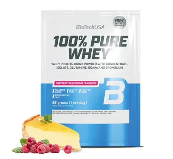 BioTech 100% Pure Whey 28 g raspberry cheesecake (13835)