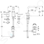 KLUDI - Pure&Solid Umyvadlová baterie s výpustí, 3-otvorová instalace, chrom 343940575