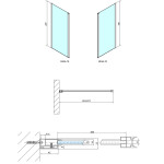 POLYSAN - MODULAR SHOWER stěna k instalaci na zeď, pro připojení otočného panelu, 700 MS3A-70