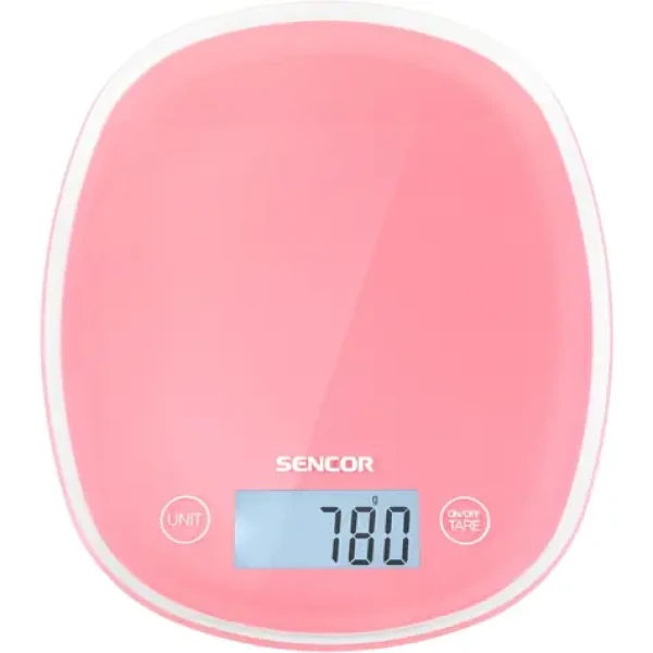 SENCOR SKS 34RD červeno-růžová / digitální kuchyňská váha / max. 5 kg / funkce TARE / dotyk. tlačítka (8590669156658)