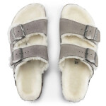 Birkenstock women's/men's insulated flip-flops Arizona Shearling Stone Coin semiš s ovčí vlnou regular wide (1017402) dámské 43