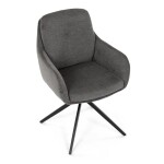 Židle jídelní, 180° otočný mechanismus, lanýžová voděodolná látka, černý kov