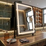 REA - Zrcadlo LED LUMI Black 30x40cm HOM-01805