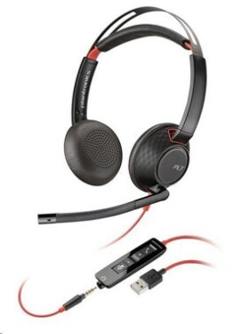 Poly Blackwire C5220 černá / Náhlavní souprava / mikrofon / dvě sluchátka / 3.5mm jack / USB-A (80R97AA)
