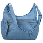Stylová dámská koženková crossbody kabelka Palmira, džínově modrá