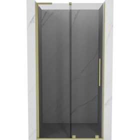 MEXEN/S - Velar L posuvné sprchové dveře 90, grafit, zlatá kartáčovaná 871-090-003-41-55