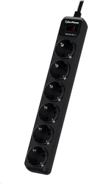 CyberPower B0620SC0-DE černá / Přepěťová ochrana / 6 zásuvek / vypínač / 1.8 m (B0620SC0-DE)