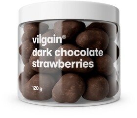 Vilgain Lyofilizované jahody v čokoládě – 3× hořká čokoláda 120 g