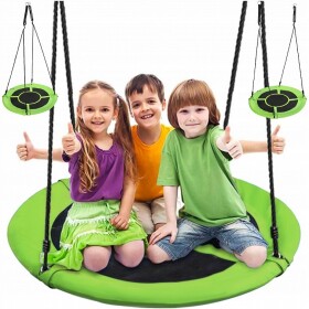 DumDekorace Závěsný houpací kruh pro děti v zelené barvě