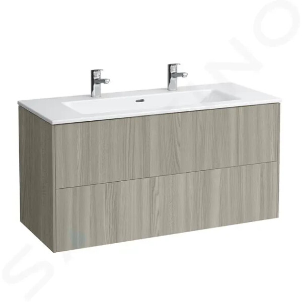 Laufen - Pro S Skříňka s dvojumyvadlem, 1200x500x610 mm, 2 zásuvky, světlý jilm H8649632621071