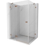 MEXEN/S - Lunar sprchový kout dveře křídlové levá 85 x 90, transparent, růžové zlato 834-085-090-60-00-L