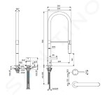 IDEAL STANDARD - Gusto Dřezová baterie s flexibilním ramenem a sprškou, 2-otvorová instalace, Sunset Rose/černá BD425J4