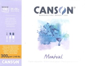 Canson Montval akvarelový blok 24x32 cm 300g 12 listů lepený