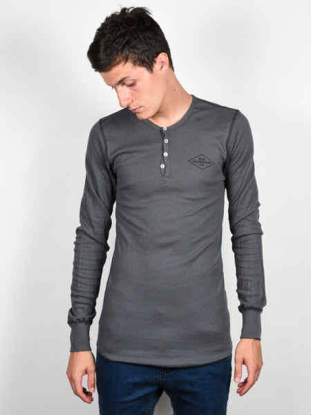 Ride Henley CHARCOAL pánské tričko dlouhým rukávem