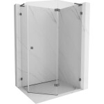 MEXEN/S - Lunar L sprchový kout pětiboký křídlový pravá 100x90 cm transparent, grafit kartáčovaná 831L-100P-090L-66-00-P