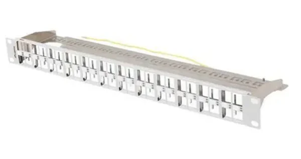 Lanberg Patch panel pro Keystone šedý / Patch panel / 48 portů / FTP / 1U / 19" / neosazený (PPKS-1248-S)