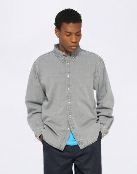 Edwin Arlo Shirt LS Black heavy bleach wash M