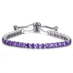 Náramek Swarovski Elements Cianoti Ametyst, Fialová 14 cm + 9 cm (prodloužení)