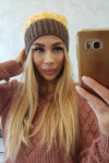 Bibiana fleecová čepice K264 mocca+yellow UNI