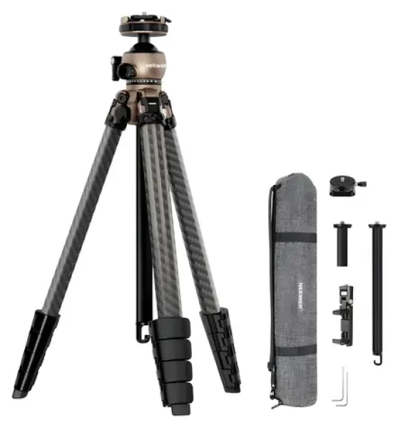 Neewer LT35 / Cestovní stativ z uhlíkových vláken / výška 16,5-156 cm / nosnost 10 kg / kulová hlava 360° (LT35)
