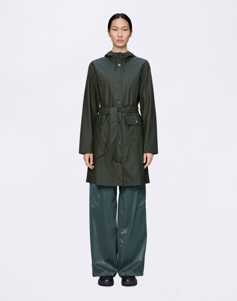 Rains Curve Long Jacket 03 Green XS